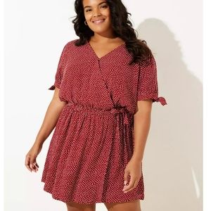 LOFT Plus Dottie Tie Sleeve Skort Romper 18